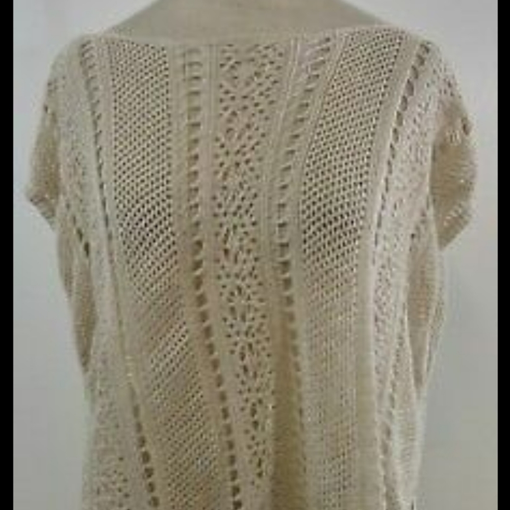 Cream Crochet shirt/ coverup